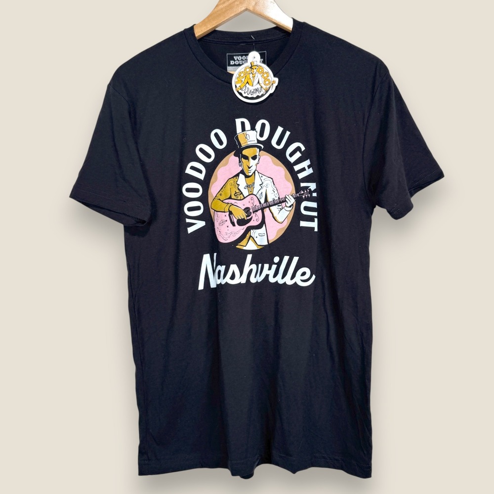Voodoo Doughnut Nashville T Shirt Men Medium Black Graphic Tee NWT Crew Neck